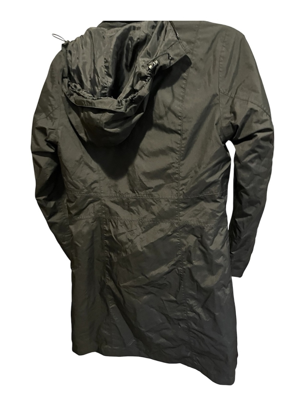 Eddie Bauer Women On The Go Black Hooded Quilted lined Rain Coat - Picture 3 of 9